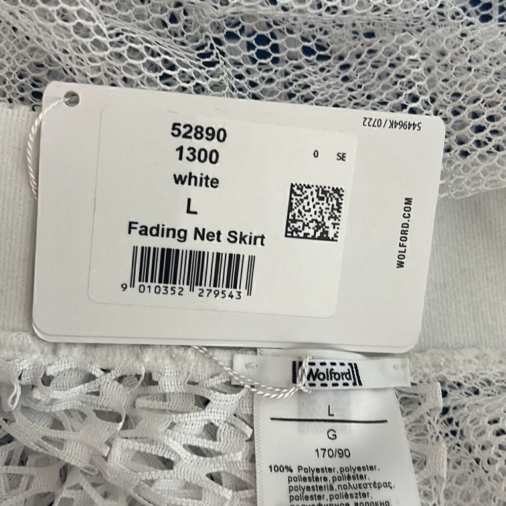 NWT Wolford Fading Net Skirt White L - Picture 15 of 16